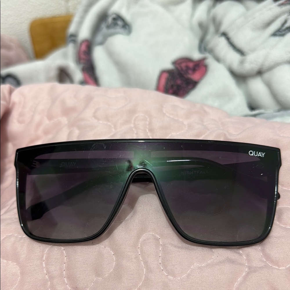 Quay Black Nightfall Oversized Sunglasses